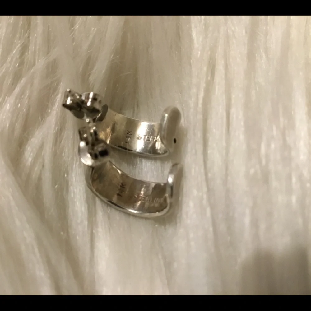 925 & 14Kt Y/Gold Native American Half Hoop Earrings! - Picture 5 of 9